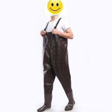Fashion Brown Waterproof and Wear-Resistant Chest Waders Fishing Pants